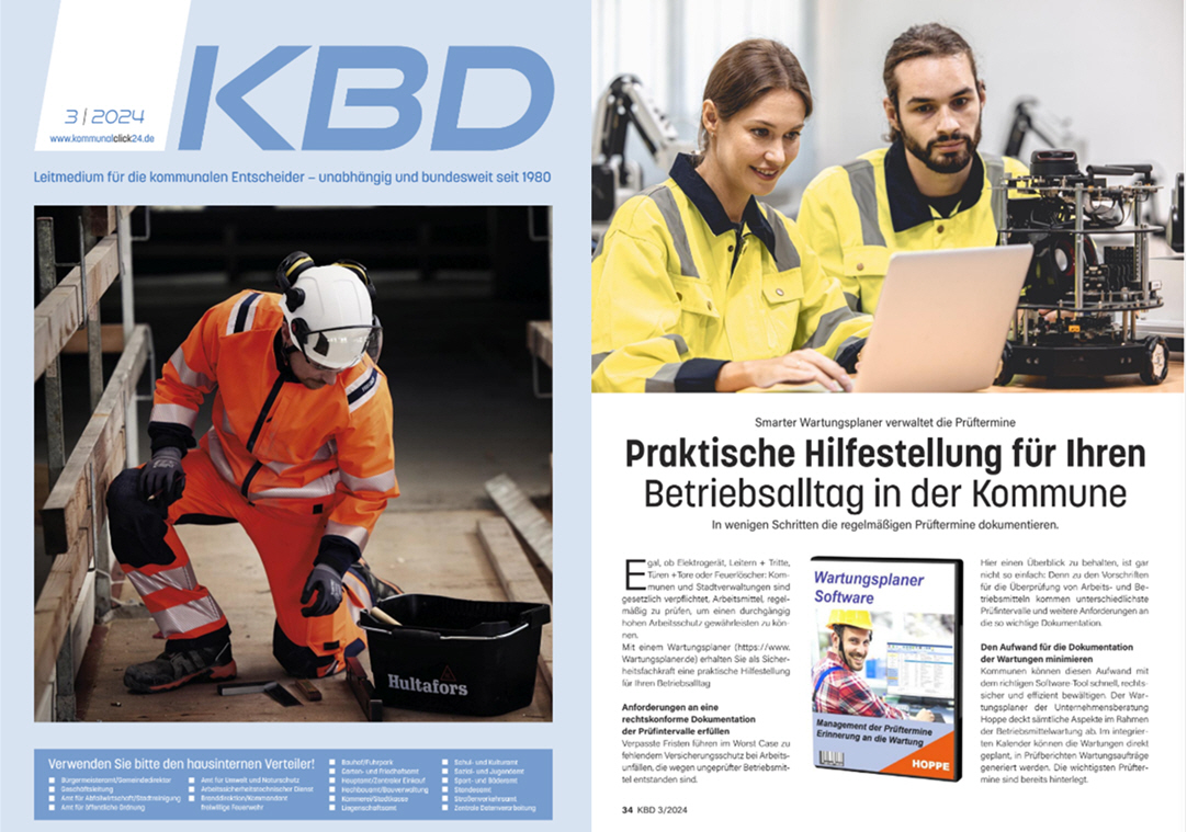 KBD Kommunaler Beschaffungsdienst - MUP-Verlag 03/24 Smarter Wartungsplaner verwaltet die Prftermine